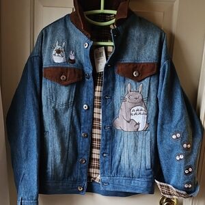 Denim Flannel Studio Ghibli Totoro Embroidery Jacket